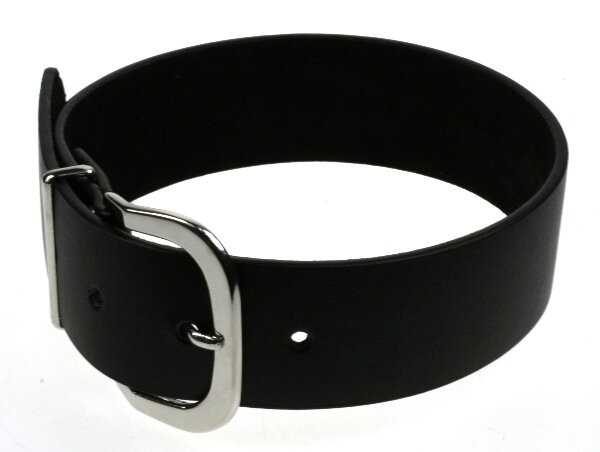 schwarzes Lederhalsband, breites Lederhalsband, schlicht, Schnallenverschluss, verstellbar